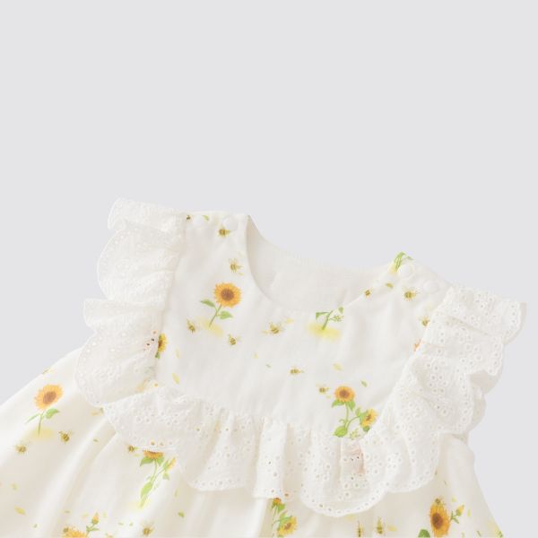 Blara Organic Sleeveless Lace Accented Bodysuit - Sunflower Fields