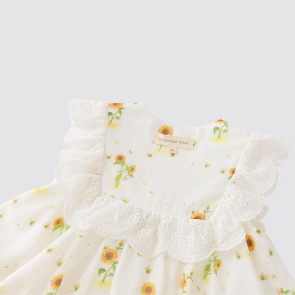 Blara Organic Sleeveless Lace Accented Bodysuit - Sunflower Fields