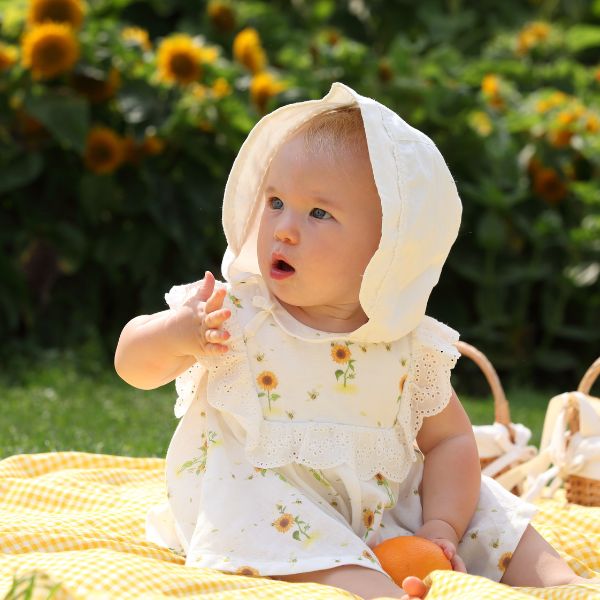 Blara Organic Sleeveless Lace Accented Bodysuit - Sunflower Fields