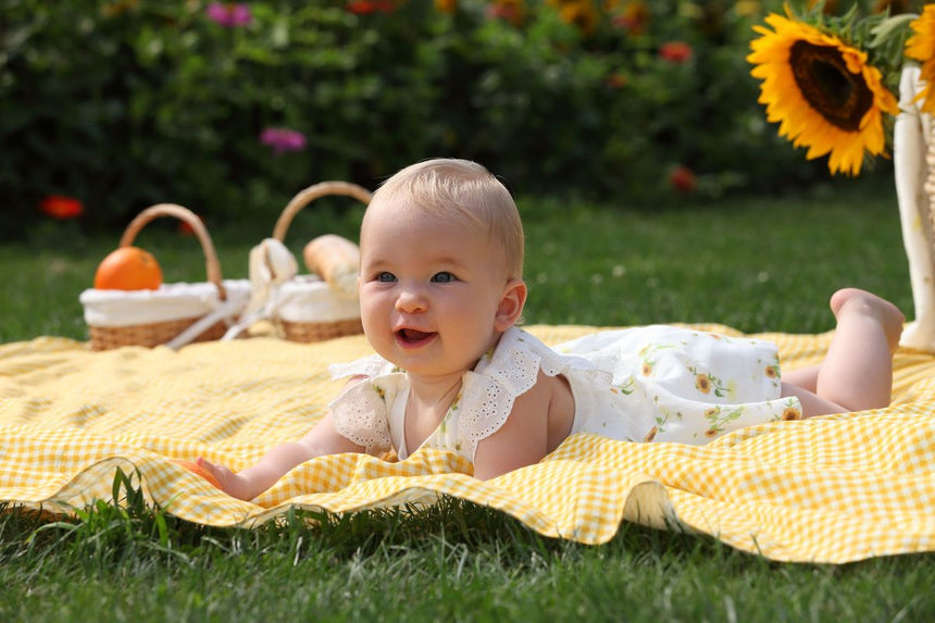 Blara Organic Sleeveless Lace Accented Bodysuit - Sunflower Fields