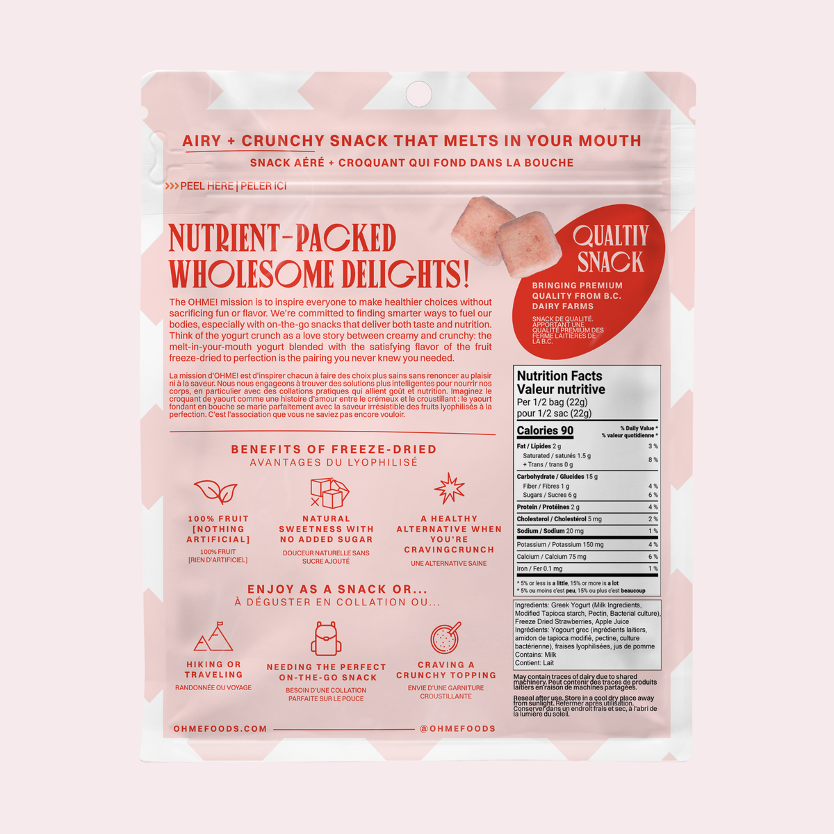 OHME! Strawberry Yogurt Crunch 44g - Princess and the Pea Boutique
