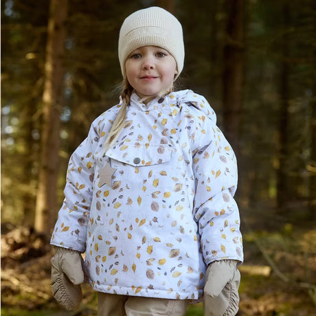 Mini A Ture - Wang fleece lined winter jacket - Falling winter leaf