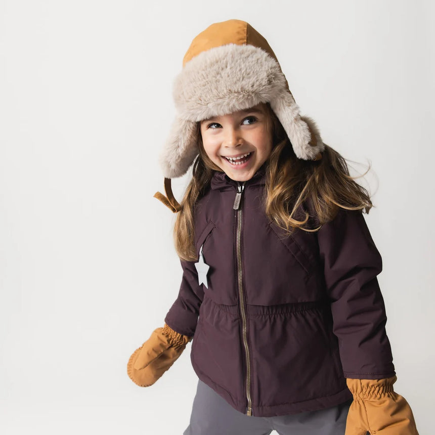 Mini A Ture - Algeana fleece lined winter jacket - Fudge aubergine