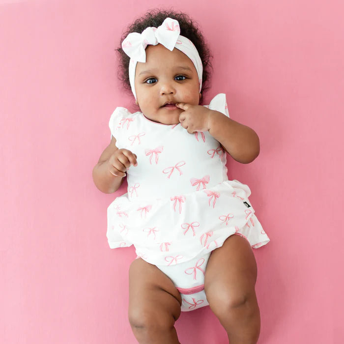 Kyte Baby Twirl Bodysuit Dress in Bow