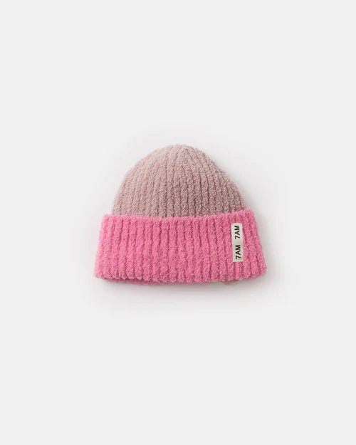 7AM Enfant 2 - Tone Ribbed Beanie - Vivid Pink Ash Rose - Princess and the Pea Boutique