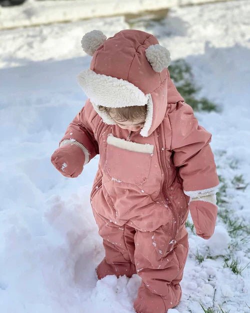 7AM Enfant Baby Snow Jumpsuit - Benji Plush Rose Dawn - Princess and the Pea Boutique