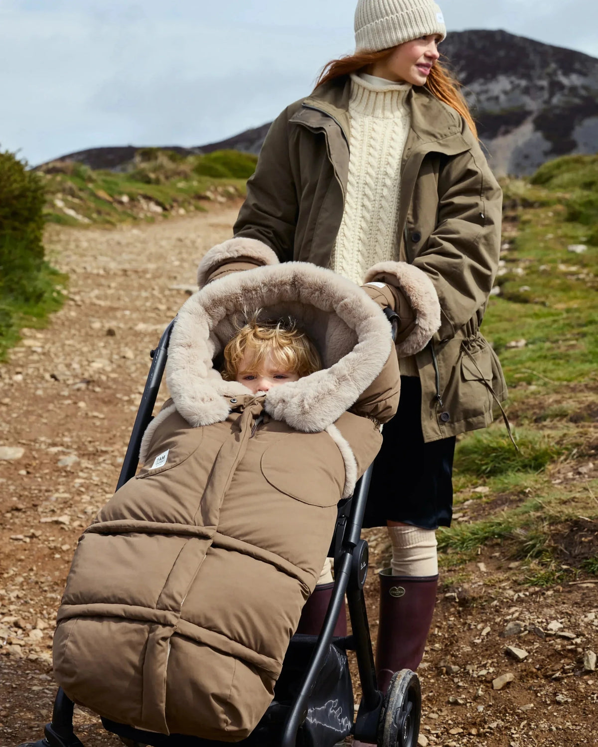 7AM Enfant Blanket 212 Evolution - Helsinki Moss Brown Faux Fur - Princess and the Pea Boutique
