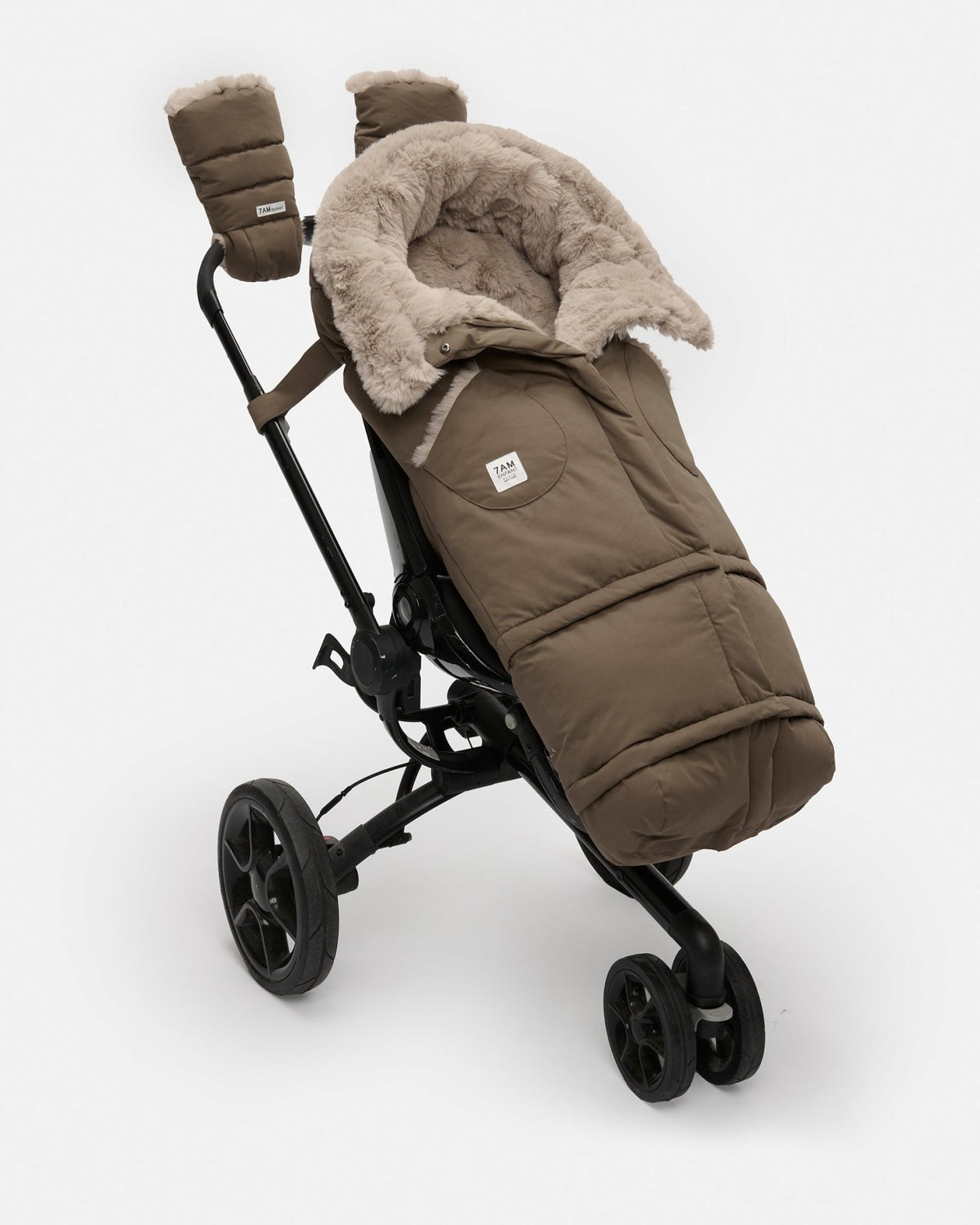 7AM Enfant Blanket 212 Evolution - Helsinki Moss Brown Faux Fur - Princess and the Pea Boutique