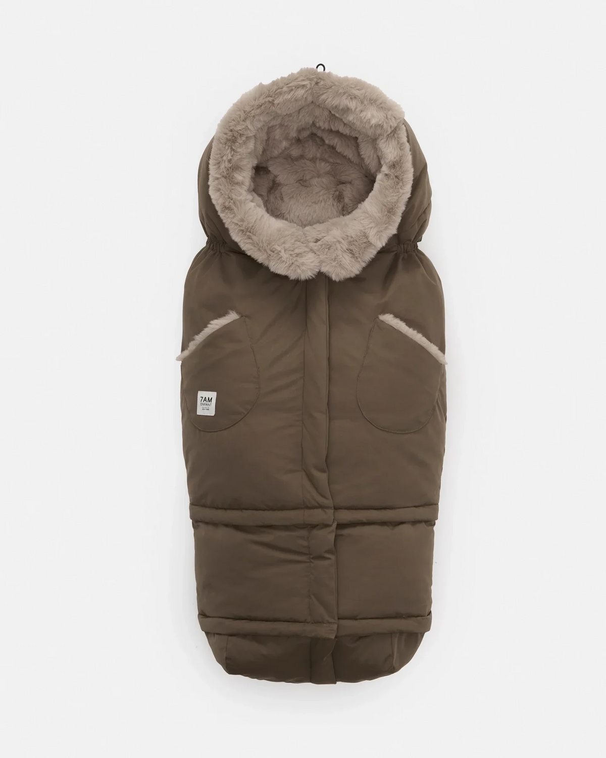 7AM Enfant Blanket 212 Evolution - Helsinki Moss Brown Faux Fur - Princess and the Pea Boutique