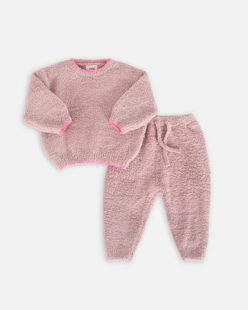 7AM Enfant Boxy Lounge Pants - Fuzzy Ash Rose - Princess and the Pea Boutique