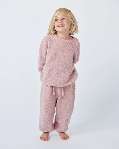 7AM Enfant Boxy Lounge Pants - Fuzzy Ash Rose - Princess and the Pea Boutique