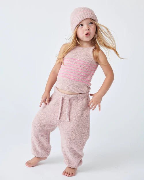 7AM Enfant Boxy Lounge Pants - Fuzzy Ash Rose - Princess and the Pea Boutique