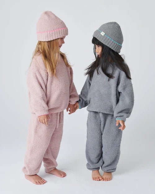 7AM Enfant Boxy Lounge Pants - Fuzzy Ash Rose - Princess and the Pea Boutique