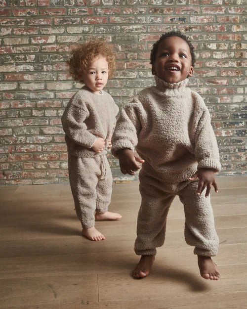7AM Enfant Boxy Lounge Pants - Fuzzy Taupe - Princess and the Pea Boutique
