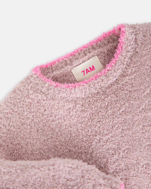 7AM Enfant Boxy Sweater - Fuzzy Ash Rose - Princess and the Pea Boutique