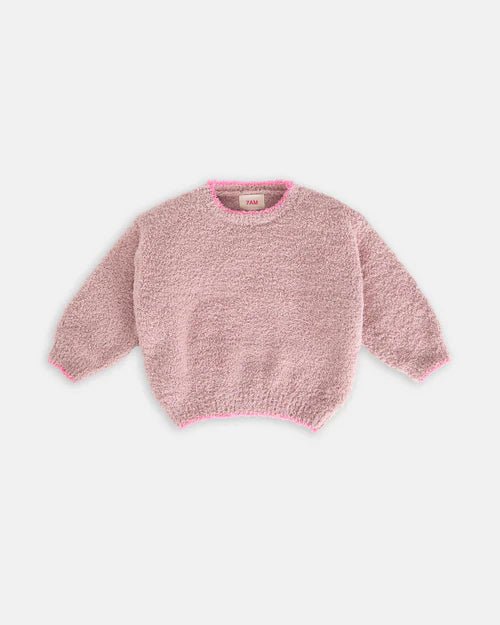 7AM Enfant Boxy Sweater - Fuzzy Ash Rose - Princess and the Pea Boutique