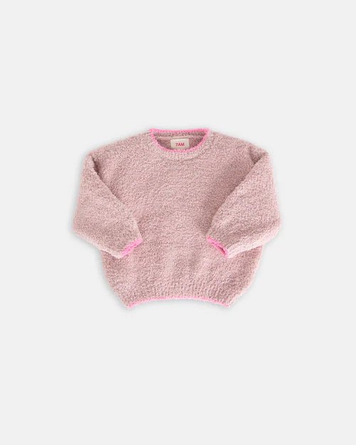 7AM Enfant Boxy Sweater - Fuzzy Ash Rose - Princess and the Pea Boutique