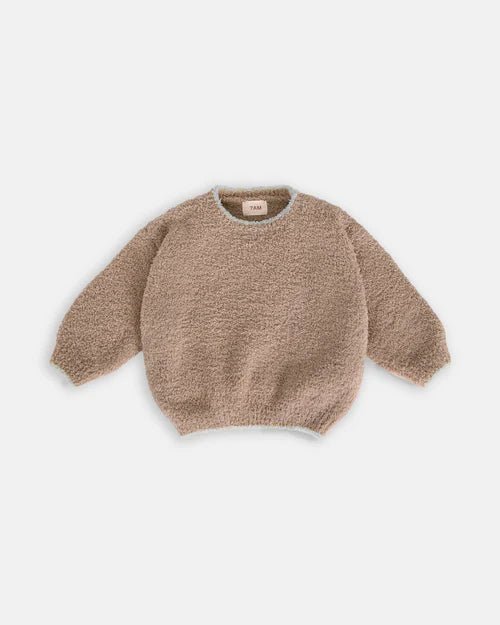 7AM Enfant Boxy Sweater - Fuzzy Taupe - Princess and the Pea Boutique