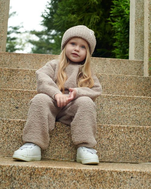 7AM Enfant Boxy Sweater - Fuzzy Taupe - Princess and the Pea Boutique