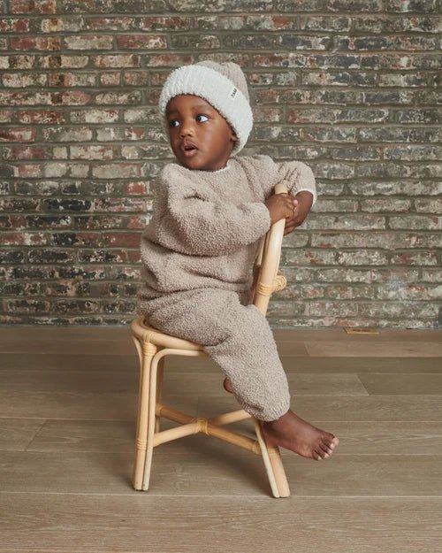 7AM Enfant Boxy Sweater - Fuzzy Taupe - Princess and the Pea Boutique