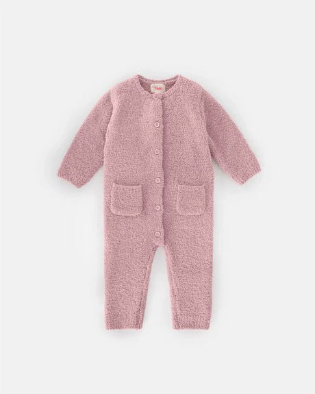 7AM Enfant Long Sleeve Romper Fuzzy Ash Rose - Princess and the Pea Boutique