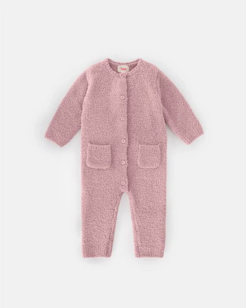 7AM Enfant Long Sleeve Romper Fuzzy Ash Rose - Princess and the Pea Boutique