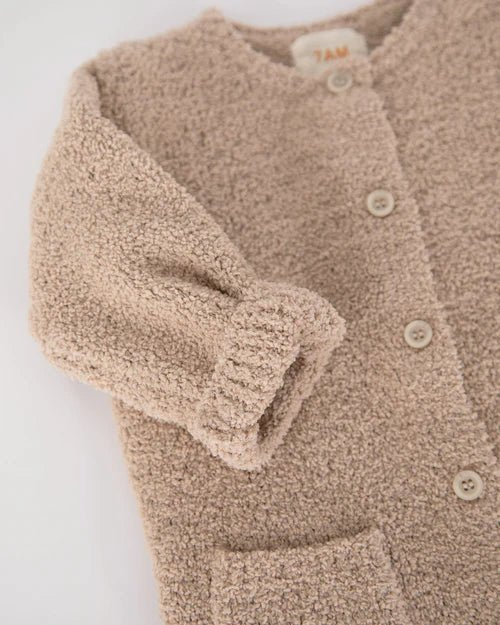 7AM Enfant Long Sleeve Romper Fuzzy Pecan - Princess and the Pea Boutique