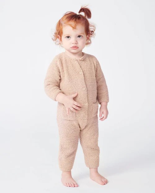 7AM Enfant Long Sleeve Romper Fuzzy Pecan - Princess and the Pea Boutique