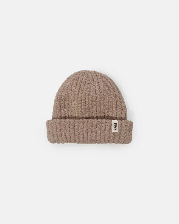 7AM Enfant Ribbed Beanie - Fuzzy - Fuzzy Taupe - Princess and the Pea Boutique