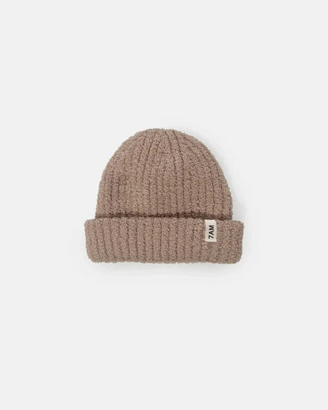 7AM Enfant Ribbed Beanie - Fuzzy - Fuzzy Taupe - Princess and the Pea Boutique