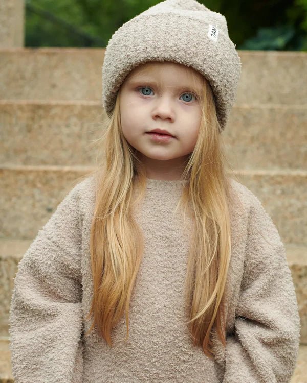 7AM Enfant Ribbed Beanie - Fuzzy - Fuzzy Taupe - Princess and the Pea Boutique