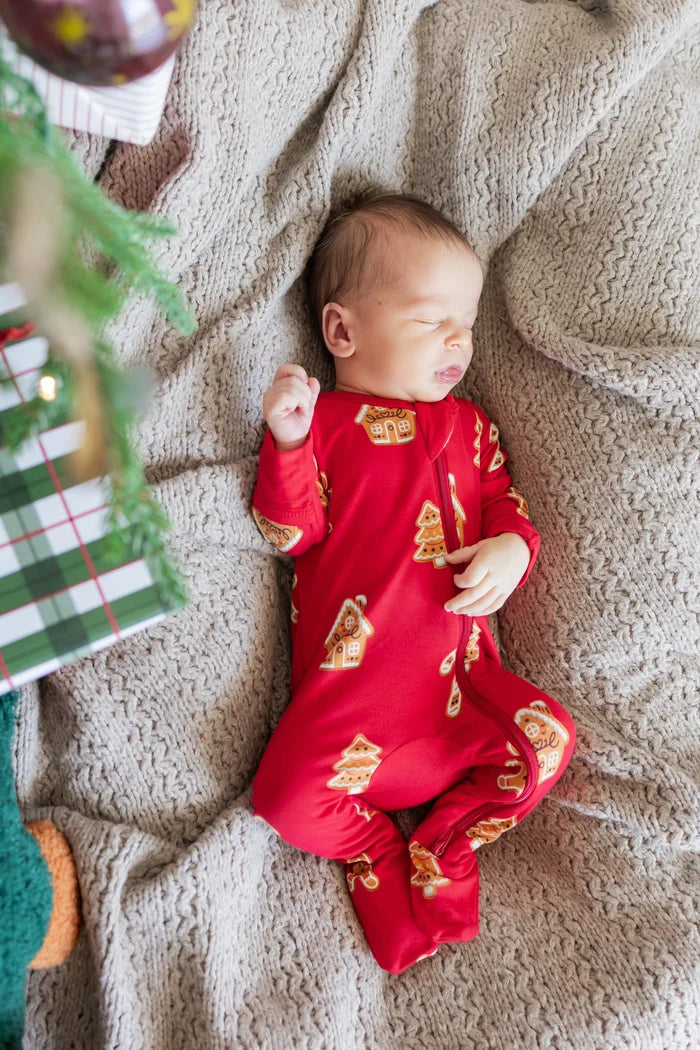 Kyte Baby Zippered Footie in Gingerbread - Princess and the Pea Boutique