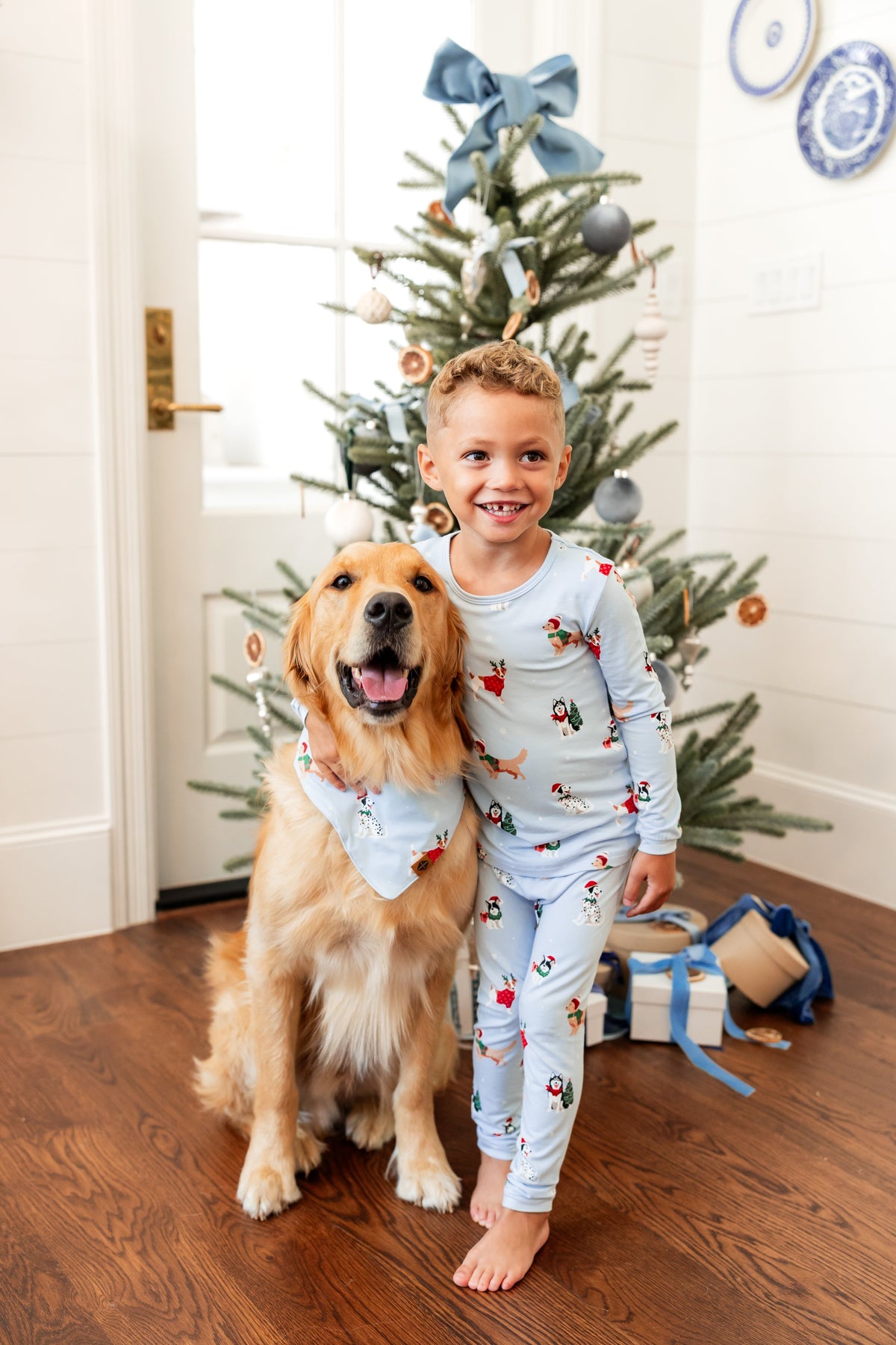 Kyte Baby Long Sleeve Pajamas in Holiday Pups - Princess and the Pea Boutique