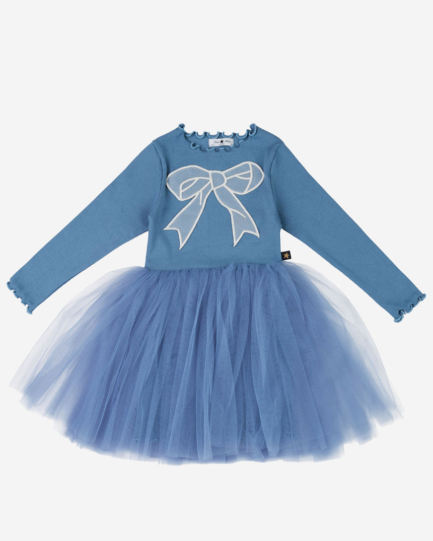 Petite Hailey Emi Bow Tutu - Dusty Blue