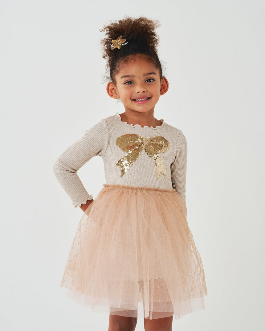 Petite Hailey Quincy Bow Tutu - Gold