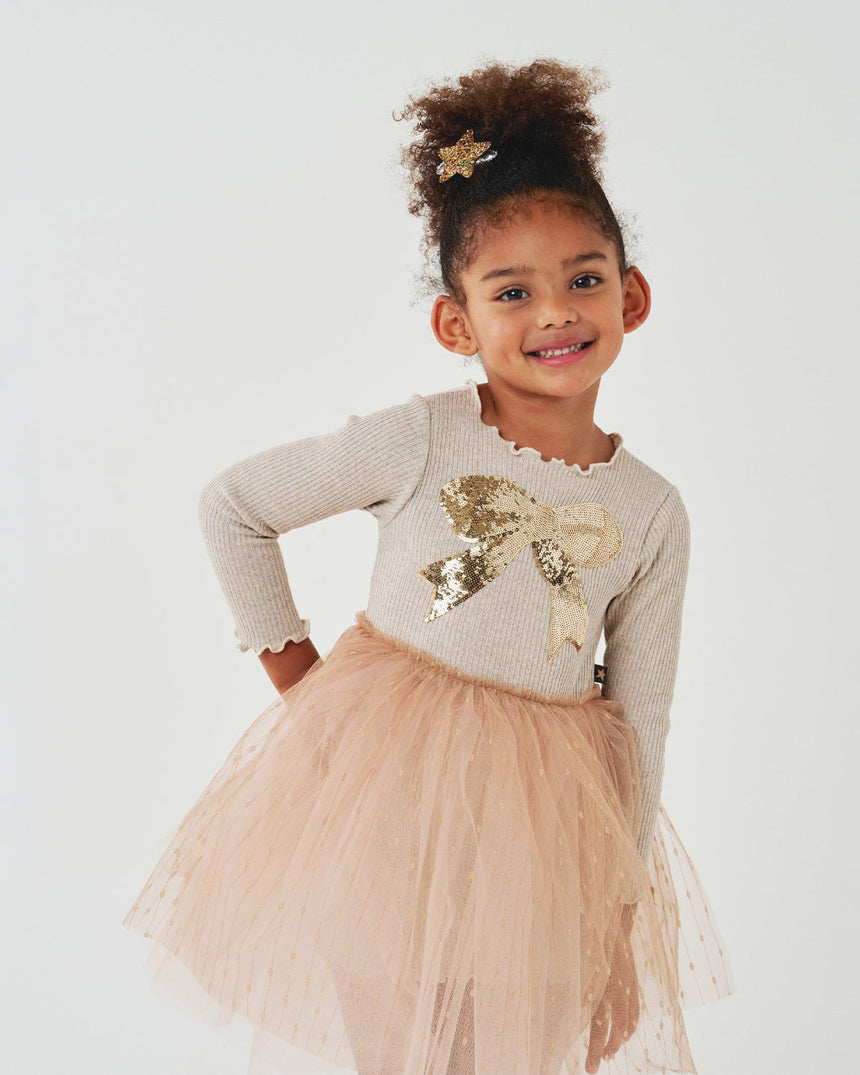 Petite Hailey Quincy Bow Tutu - Gold