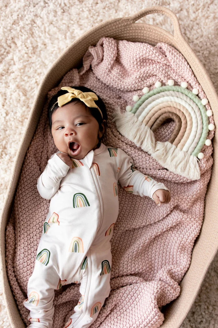 Kyte Baby Zippered Footie in Retro Rainbow - Princess and the Pea Boutique