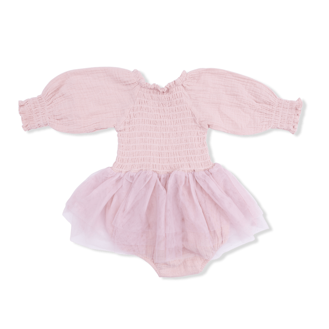 Angel Dear Long Sleeve Smocked Bubble with Tutu - Solid Lotus - Princess and the Pea Boutique