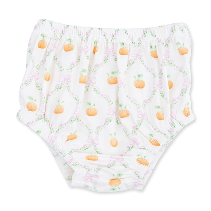 Angel Dear Puff Sleeve Bishop Dress and Bloomer - Pretty Pumpkin Trellis - Princess and the Pea Boutique