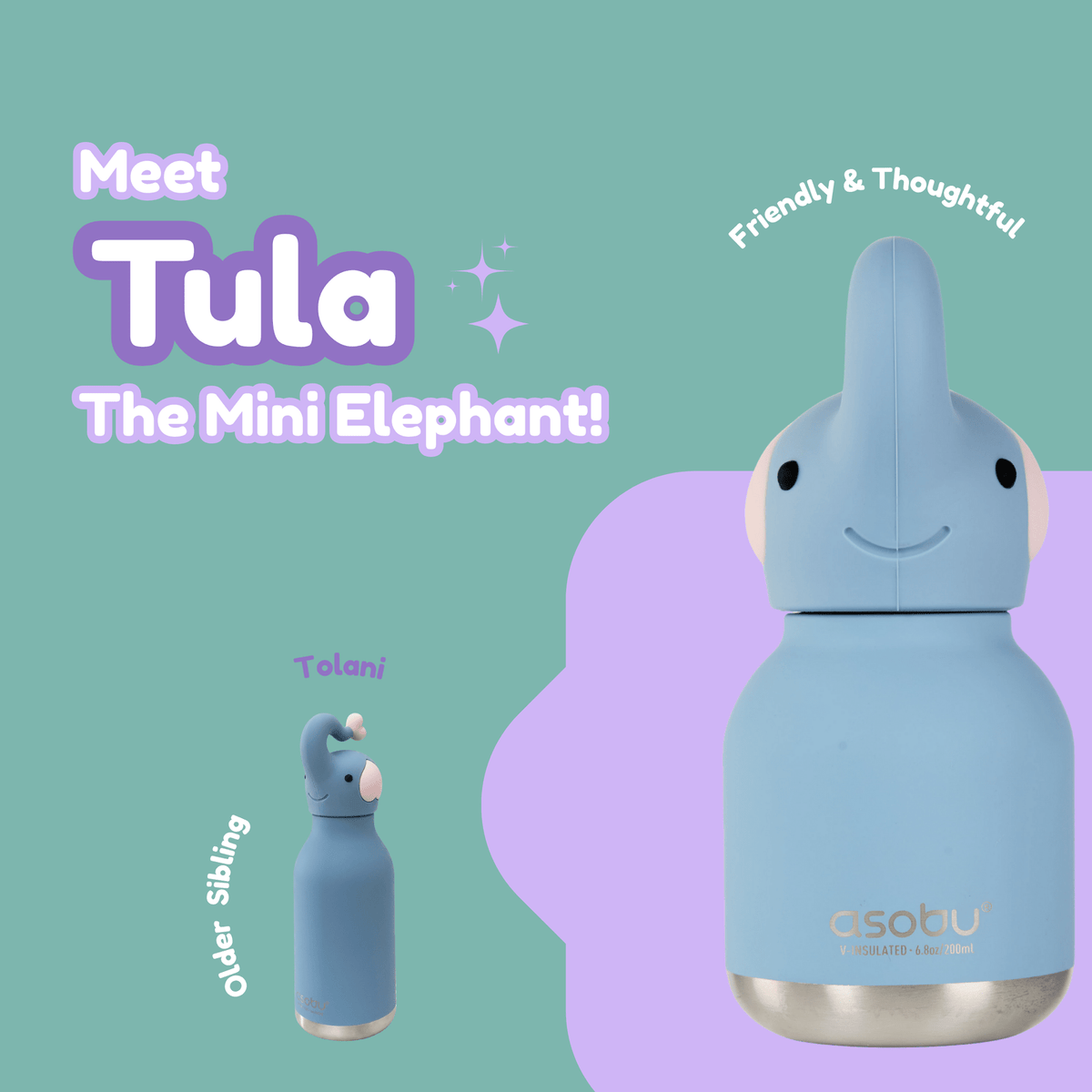 Asobu Mini Elephant Bestie Bottle - Princess and the Pea Boutique