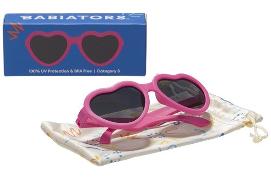 Babiator Non-Polarized Mirrored Heart Sunglasses - Paparazzi Pink - Princess and the Pea