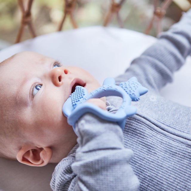 B.BOX Wrist Teether - Lullaby Blue - Princess and the Pea Boutique