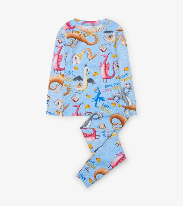 Books to bed - Dragons Love Tacos 2: The Sequel - Flat Pack Pajama Set - Princess and the Pea Boutique