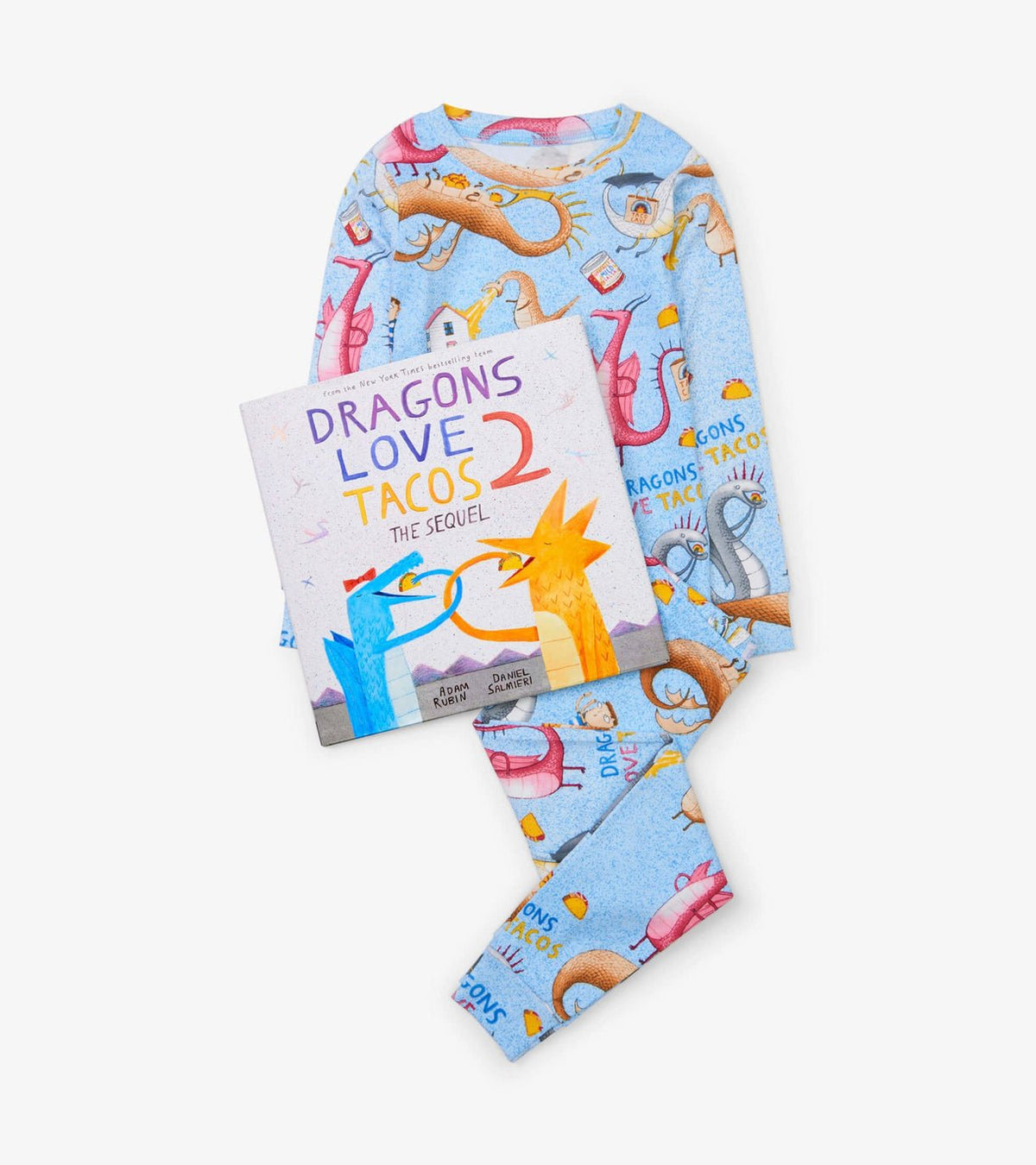 Books to bed - Dragons Love Tacos 2: The Sequel - Flat Pack Pajama Set - Princess and the Pea Boutique