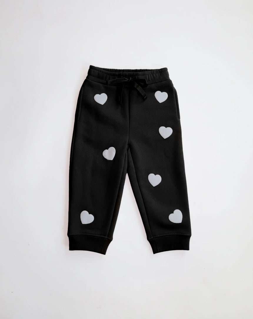 Brunette The Label All Over Heart Jogger - Black - Princess and the Pea Boutique