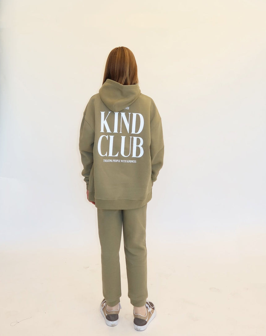 Brunette The Label Hoodie Kind Club - Olive - Princess and the Pea Boutique