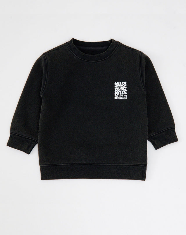 Brunette The Label You Are My Sunshine Core Crew - Acid Black - Princess and the Pea Boutique