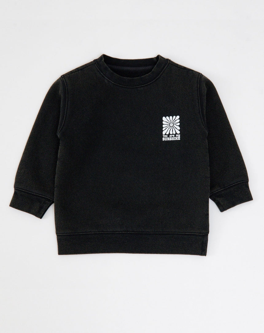 Brunette The Label You Are My Sunshine Core Crew - Acid Black - Princess and the Pea Boutique