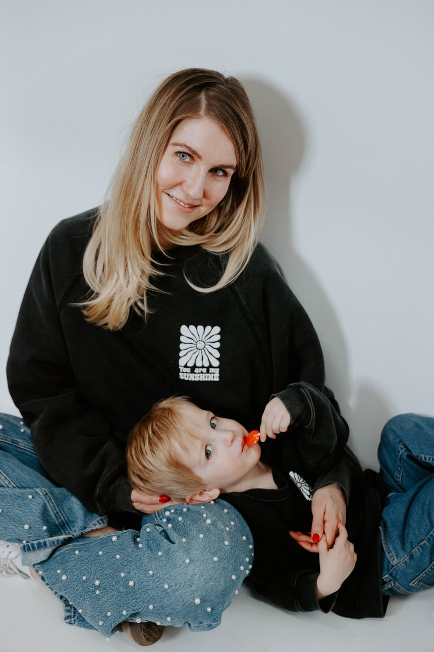 Brunette the Label You Are My Sunshine Crew - Acid Black - Princess and the Pea Boutique