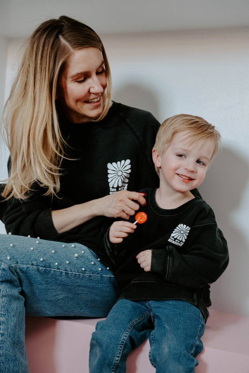 Brunette the Label You Are My Sunshine Crew - Acid Black - Princess and the Pea Boutique